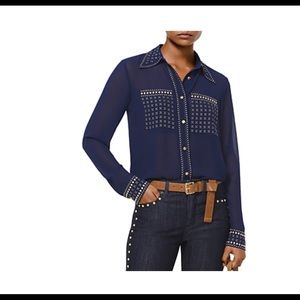 NWT Michael Kors Studded Button-down Shirt Size L
